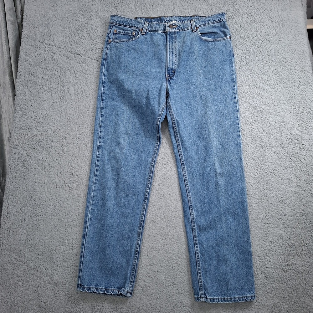 Vintage Made In USA Levi's 505 36x30 Blue Jeans Faded Regular Fit Straight Leg -